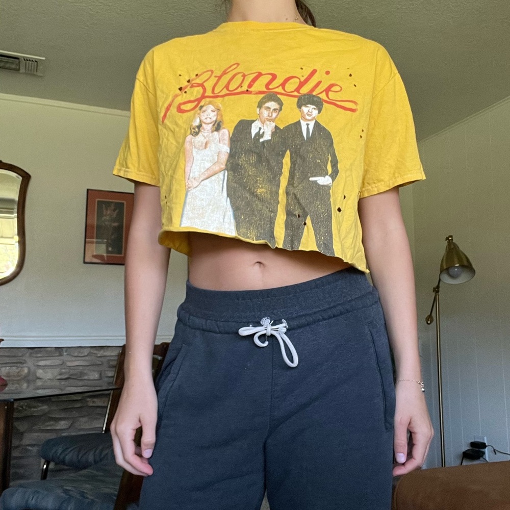 BLONDIE T SHIRT CUTE YELLOW VINTAGE STYLE